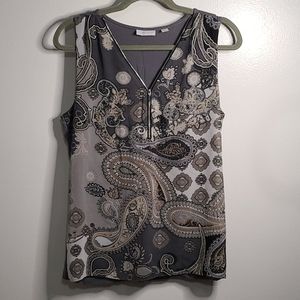Gray Paisley Blouse
